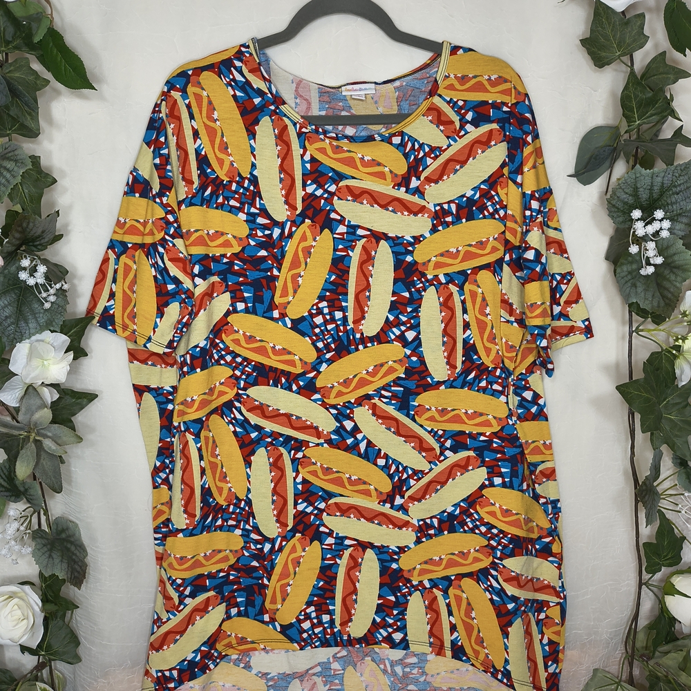 Colorful Hot Dog Print T-Shirt